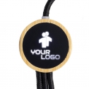 3-in-1 cable with elighted logo in a wooden casing