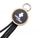 4-in-1 cable with elighted logo in a wooden casing, LH-ZMU05