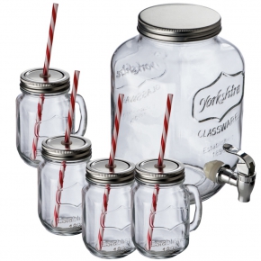 Glass dispenser with 4 jugs