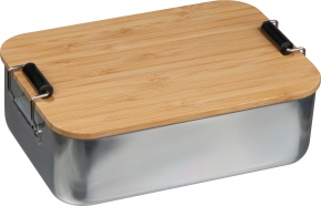 Stainless steel lunchbox with bamboo lid