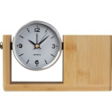 Bamboo pencil case with analogue clock