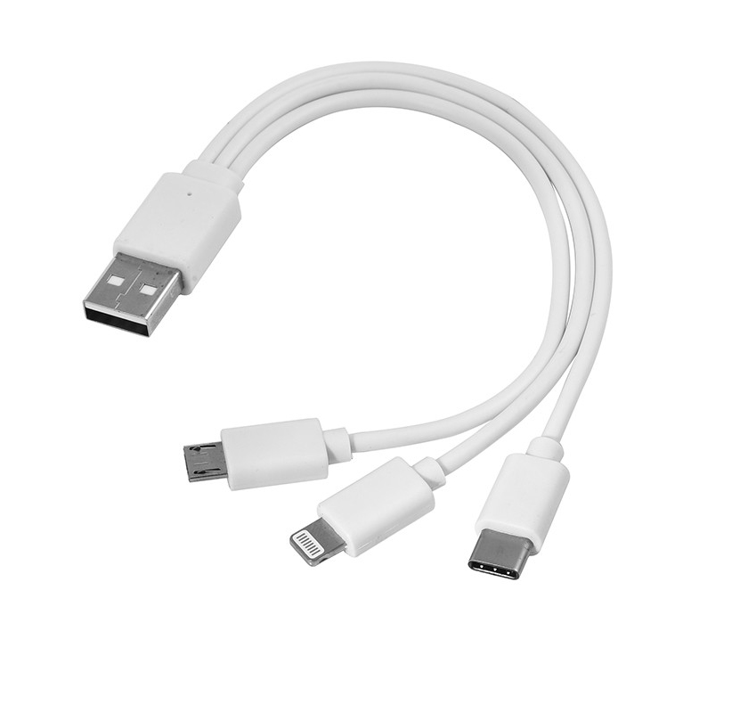 3 in 1 USB-Kabeltyp c + micro USB + Blitz