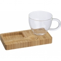 Bamboo Tray with Spoon and Glass Mug 200 ml