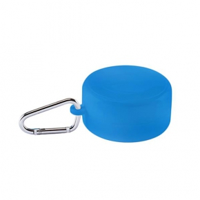 Foldable plastic cup 200 ml, with carabiner clip and pill compartment