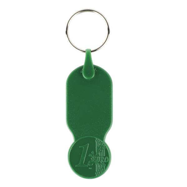 Key ring with 1 € chip for shopping cart, PS plastic / Key01