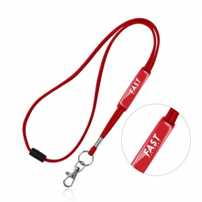 Polyester lanyard with adjustable and saftey closure