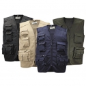 Multi-pocket vest in cotton twill, nylon zipper M