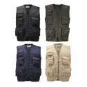Multi-pocket vest in cotton twill, nylon zipper XL