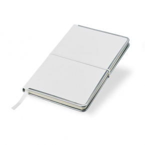 Hardcover notebook with metal edge and pocket