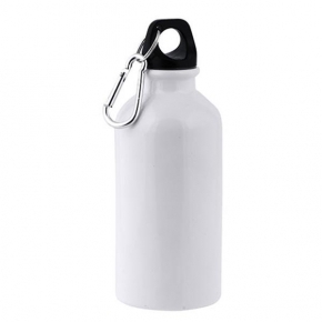 Aluminium drinking bottle, 400ml for sublimation with carabiner clip