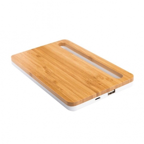 Wireless bamboo charging base, with mobile phone holder