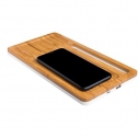 Wireless bamboo charging base, with mobile phone holder