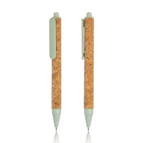 Cork ball pen with wheat fiber details