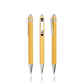 Bamboo ball pen, with metal clip / Bampen