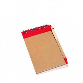 A6 cardboard notebook, with ball pen