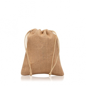 Medium jute bag, with drawstrings