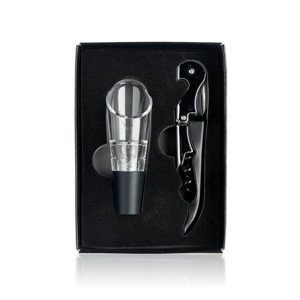 Stainless steel wine set with a corkscrew and a decanter / Dwine