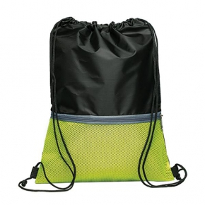 P-210D Drawstring bag, with front pouch