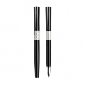 Metal ball pen and rollerball set, gift box