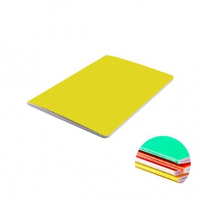 A6 coloured notebook, exterior stitching
