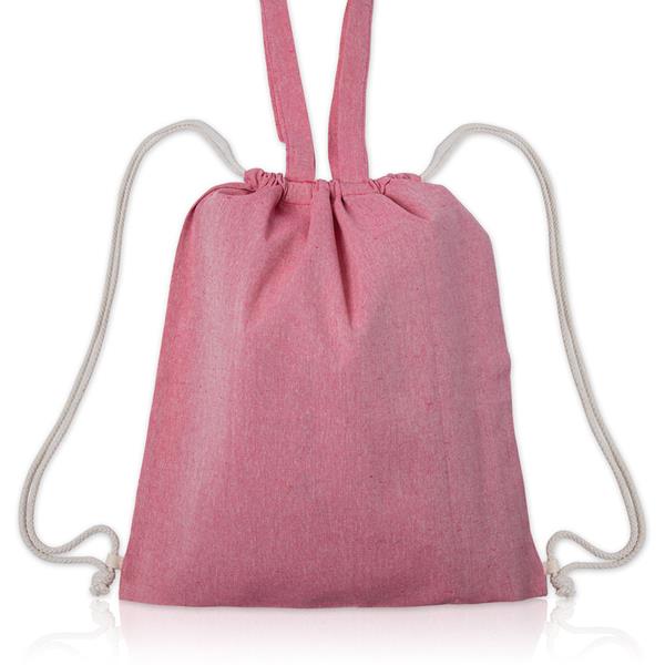 Recycled cotton backpack with long handles