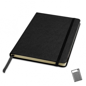A5 squared cardboard cover notebook, with pocket