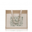 Jute bag with 100% cotton front pocket