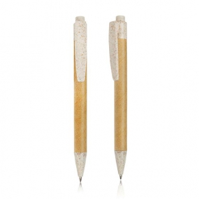 Paper ball pen with wheat fiber details