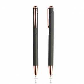 Metal ball pen and mechanical pencil set in gift case