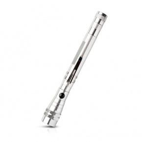 Extendable aluminum flashlight with two magnetic edges