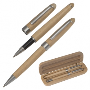 Wooden writing set ballpen and roller INDIANAPOLIS
