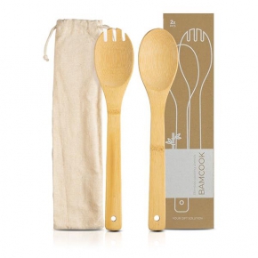 Bamboo kitchen accessories with cotton pouch / Bamcook