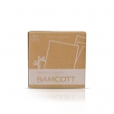 Set of 4 bamboo coasters with cotton pouch / Bamcott