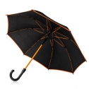 Pongee automatic umbrella, with coloured ribs
