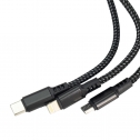 3 in 1 cable with elighted logo Pierre Cardin